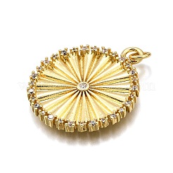 Rack Plating Brass Micro Pave Cubic Zirconia Pendants&nbsp;X-KK-K401-79G