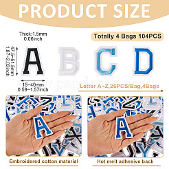 104Pcs 4 Styles Polyester/Cloth Thread Cloth Patch&nbsp;PATC-TA0001-32