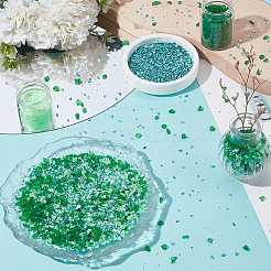 300g 3種類のガラスチップ  ナゲット  庭の水族館の花瓶植物装飾  ミックスカラー  1~8.5x2~5.5x0.5~3.5mm  100g /スタイル&nbsp;GLAA-SC0003-04