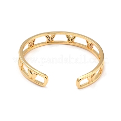 Colorful Cubic Zirconia Butterfly Hollow Out Cuff Bangle&nbsp;BJEW-I298-25G