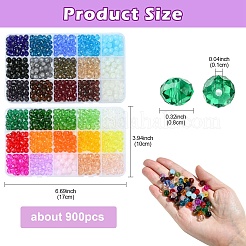 Rondelle Glass & Alloy Rhinestone Spacer Beads Jewelry Making Findings Kits&nbsp;DIY-YW0011-13