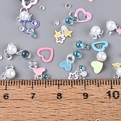 プラスチック、樹脂、ガラスの輝くネイルアートグリッター  マニキュアスパンコール  キラキラネイルスパンコール  混合図形  ライトブルー  2~6x2~7x0.3~1.5mm  約28125個/袋&nbsp;MRMJ-T080-13E