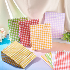 20Pcs 5 Colors Rectangle with Tartan Pattern Paper Bags&nbsp;CARB-TA0001-16