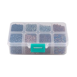 8/0 ガラスシードビーズ  混合スタイル  ラウンド  ブラック  3x2mm  穴：1mm  約4200個/箱  梱包箱：11x7x3cm&nbsp;SEED-JP0006-06-3mm