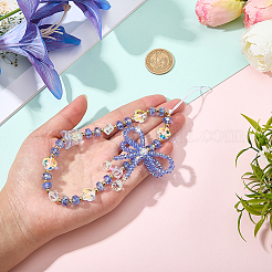 1Pc Bowknot Synthetic Quartz Bead Mobile Straps&nbsp;AJEW-BM0001-48B