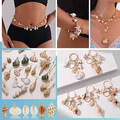 36Pcs 6 Styles Natural Mixed Shell Pendants&nbsp;PALLOY-PHE00014