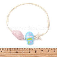 2Pcs Adjustable Acrylic Beaded Braided Bead Bracelets&nbsp;BJEW-JB14050