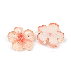 透明エポキシ樹脂カボション  桃の花  クリムゾン  21x20x5mm&nbsp;RESI-XCP0002-57