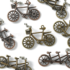 8pcs4スタイルチベットスタイルアロイペンダント  自転車  アンティークブロンズ＆赤銅  26~47x35~52.5x18mm  穴：2~2.5x2mm  2個/スタイル&nbsp;FIND-FS0002-59