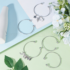 10Pcs Fashion 304 Stainless Steel Cuff Bangles Set&nbsp;BJEW-SC0001-20