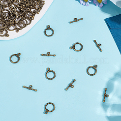 150 個のチベットスタイル合金マンテル  リング  アンティークブロンズ  リング：19x14x3mm  穴：2mm  バー：20x8x3mm  穴：2mm&nbsp;FIND-GO0002-99AB