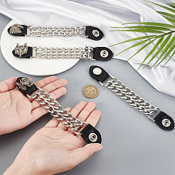 4Pcs 4 Styles Alloy & Imitation Leather Waistcoat Extension Chain&nbsp;FIND-GA0004-42