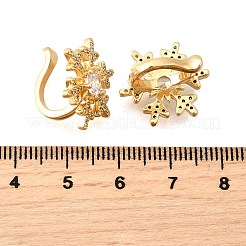 Brass Micro Pave Clear Cubic Zirconia Cuff Earrings&nbsp;EJEW-F370-25G