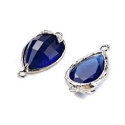 Cat Eye Faceted Teardrop Connector Charms&nbsp;G-B081-02P