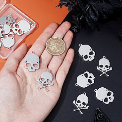 12Pcs 2 Style 201 Stainless Steel Pendants&nbsp;STAS-UN0029-24