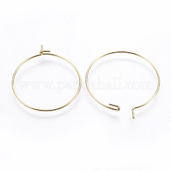 316サージカルステンレススチールフープピアス金具  ワイングラスチャームのパーツ  ゴールドカラー  20~21ゲージ  28~28.9x24.5~24.9x0.7~0.8mm&nbsp;LS-X-STAS-P221-01B-G