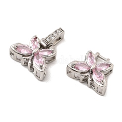 Brass Micro Pave Cubic Zirconia Fold Over Clasps&nbsp;KK-C075-35P