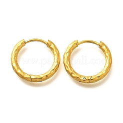 女性用304ステンレスフープピアス  イオンプレーティング（ip）  リング  14KGP本金メッキ  17x2.5mm&nbsp;EJEW-M068-12E-G