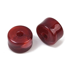 2色の不透明アクリル製天然石風ビーズ  コラム  暗赤色  12x8mm  穴：3mm  約526個/500g&nbsp;AC-CBA3EFE-02P