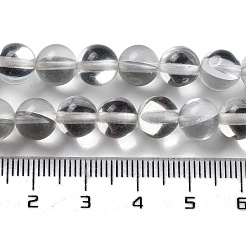合成ムーンストーンビーズ連売り  ラウンド  透明  8mm  穴：1mm  約23~24個/連  7.09~7.32インチ（18~18.6cm）&nbsp;G-P528-J02-09