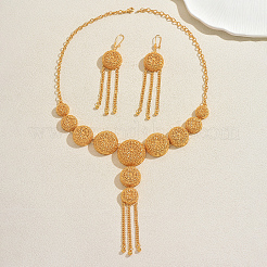 Vintage Alloy Filigree Round Tassel Earrings & Necklaces Sets for Women&nbsp;QM4813