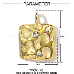 304 Stainless Steel Rhinestone Pendants&nbsp;STAS-OY002-06G