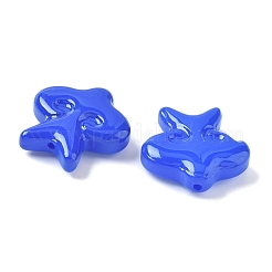 ペイントガラスビーズを焼く  スター  ミディアムブルー  24.5x24.5x7.5mm  穴：1.2~1.4mm&nbsp;LAMP-D303-05D