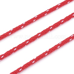 ポリエステル編組コード  ジュエリー作りビーズクラフト用  レッド  2mm  約21.87ヤード（20m）/ロール&nbsp;OCOR-I006-B01-10