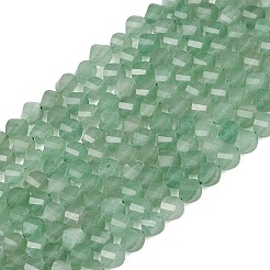 天然石グリーンアベンチュリンビーズ連売り  多面カット  ツイスト  6~6.5x5x5mm  穴：1mm  約58~61個/連  14.17''~14.69''（36~37.3センチメートル）&nbsp;G-P611-C21-01