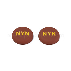 アクリルエナメルカボション  nyn という単語を含むフラット ラウンド  サドルブラウン  21x5mm&nbsp;KY-N015-204A