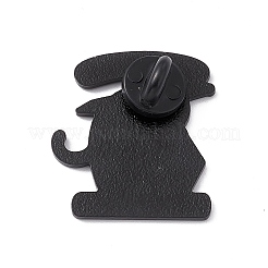 バックパックの服の単語合金ブローチと猫  ホワイト  30x27x1.8mm  ピン：1.2mm&nbsp;LS-JEWB-M024-02B-C