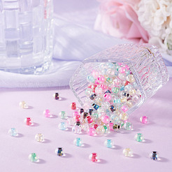 500Pcs Inside Colours Transparent Glass Seed Beads&nbsp;SEED-TA0001-75