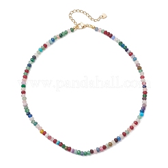 Dyed Natural Malaysia Jade Faceted Rondelle Beaded Necklaces&nbsp;NJEW-JN05766