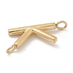 304ステンレススチールレターコネクタチャーム  14KGP本金メッキ  文字k  12x5x2mm  穴：1.2mm&nbsp;LS-STAS-M108-01G-11