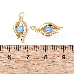 Brass Micro Pave Cubic Zirconia Pendants&nbsp;KK-C143-08G