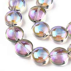 Transparent Electroplate Glass Bead Strands&nbsp;EGLA-P049-01A-HR01