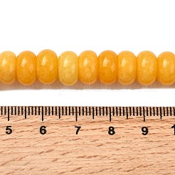 染め加工天然石ホワイトジェイドビーズ連売り  滑らかなロンデル  ゴールド  10x6mm  穴：1.2mm  約63個/連  14.88''（37.8センチメートル）&nbsp;G-G107-A23-01