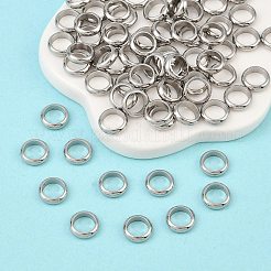 変色防止リング 304 ステンレススチール スペーサービーズ  ジュエリー製造用品の金属パーツ  ステンレス鋼色  7x2mm  穴：5mm&nbsp;STAS-N020-11-7mm