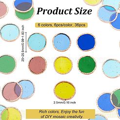 36Pcs 6 Colors Colored Glass Mosaic Tiles&nbsp;DIY-OC0009-46