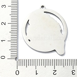 変色しない201ステンレススチールペンダント  レーザー切断  ライオンチャーム  ステンレス鋼色  29x25x1mm  穴：1.5mm&nbsp;STAS-R118-13P