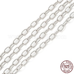 変色防止ロジウムメッキ スターリングシルバーアズキチェーン925本  ハンダ付け  プラチナ  リンク：5.5x3.5x0.5mm&nbsp;STER-F052-14P