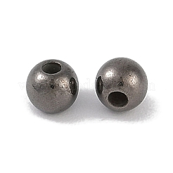 Ccbプラスチックラウンドビーズ  ガンメタ色  4x3.5mm  穴：1.4mm&nbsp;ALUM-U001-08A-02