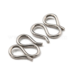 変色しない304ステンレススチールのS字フック留め具  ステンレス鋼色  9.5x10.5x1.5mm  穴：3x4mm&nbsp;STAS-G310-13P