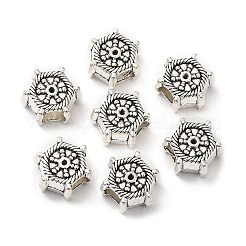 チベット風合金ヨーロピアンビーズ  大穴ビーズ  舵  アンティークシルバー  12x10.5x7mm  穴：4.8mm&nbsp;PALLOY-I220-02AS