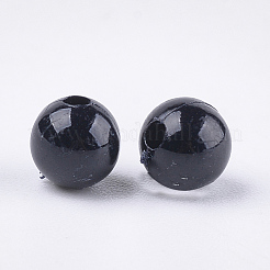 不透明なプラスチックビーズ  ラウンド  ブラック  6x5.5mm  穴：1.8mm  約4790個/500g&nbsp;KY-T005-6mm-616