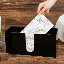 アクリルペーパーホルダー2個  トイレットペーパースタンド  長方形  ブラック  276x105x127mm  内径：270x100mm&nbsp;AJEW-WH0709-107