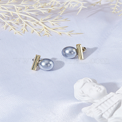 亜鉛合金ラウンドスタッドピアス1組  abs樹脂  ゴールドカラー  13x12.5mm&nbsp;EJEW-LP0008-010