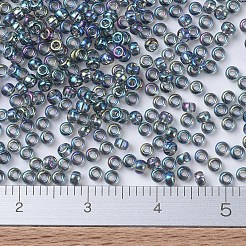 MIYUKIラウンドロカイユビーズ  日本製シードビーズ  （rr249)透明灰色ab  11/0  2x1.3mm  穴：0.8mm  約50000個/ポンド&nbsp;SEED-G007-RR0249
