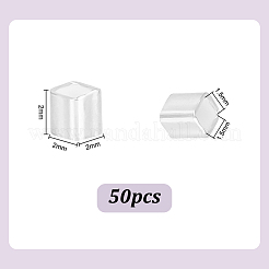 50 個 925 スターリングシルバービーズ  正方形  銀  2x2x2mm  穴：1.5x1.5mm&nbsp;STER-DR0001-17