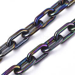 アクリル不透明アズキチェーン  ABカラー  オーバル  ミックスカラー  13x8x2mm  19.68インチ（50cm）/連&nbsp;X-PACR-N009-002